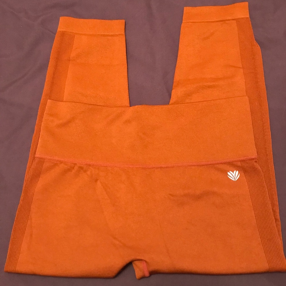 Burnt Orange Forever 21 Athletic Capri Leggings